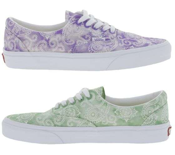 Chaussures en toile sneaker Vans Era - Motif cachemire violet/blanc ou vert/blanc, taille 39 à 46