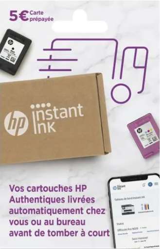 Carte prépayé HP Instant Ink de 5€