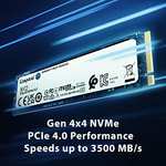 SSD interne M.2 NVMe Kingston PCIe Gen 4 - 2 To, Jusqu'à 3500-2800 Mo/s Lecture-Ecriture