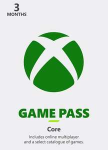 Abonnement de 3 mois au Xbox Game Pass Core ou prolongement de 50 jours pour les abonnés Ultimate (Dématérialisé)