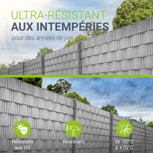 Juskys 4 Rouleaux Brise-Vue PVC Vert 35m - 120 Clips - Film Anti-Regard Pour Clôture à Barreaux