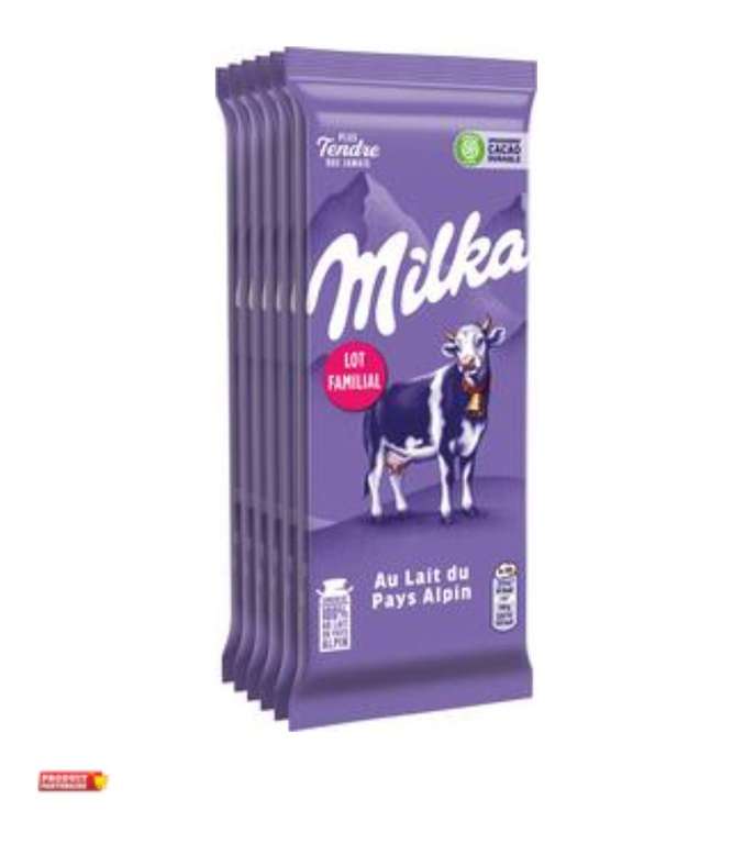 Lot de 6 tablettes de 100g de chocolat Milka au lait du pays alpin (6x100g) différentes variétés au choix