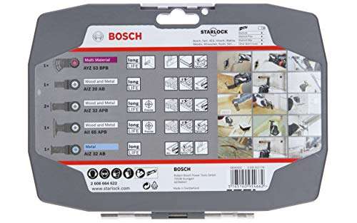 Jeu de 6 outils multifonctions Bosch Accessories Starlock (pour bois, métal et multi-matériaux, accessoires outil multifonction)