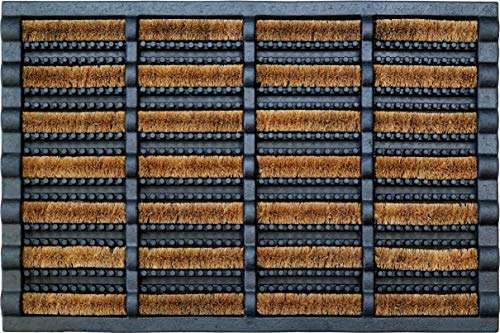 Tapis paillasson extérieur ID Mat 4060 - en acier galvanisé + caoutchouc + fibre de coco, 60 x 40 x 2,29 cm