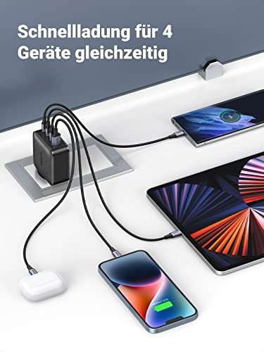 Chargeur Ugreen Power Bank - 4 ports, 65W, USB C (vendeur tiers)