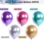Lot de 50 Ballons d'anniversaire, 5 couleurs , 100% latex naturel (via coupon)