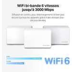 Système WiFi Mesh Mercusys - WiFi 6, AX3000, 3 modules, 3 ports Ethernet Gigabit (Vendeur tiers)