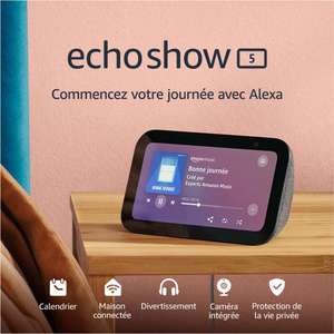Écran tactile connecté Echo Show 5 (3e génération) compact avec Alexa pour le contrôle de votre maison connectée