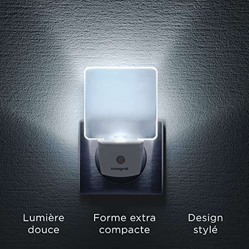 Veilleuse LED Integral ILNL-CL-EU avec détecteur automatique Jour/Nuit, format Prise Electrique, Blanc Mat