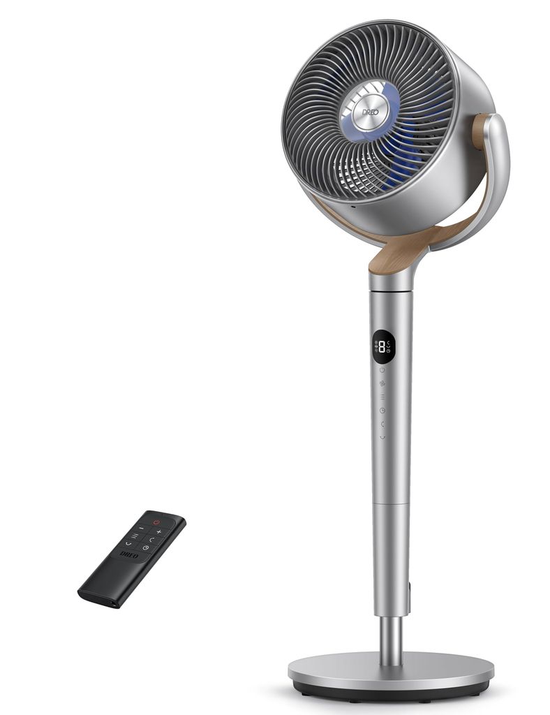 Ventilateur sur Pied Dreo - Silencieux 23dB , Portée de 24m, Volume d'Air 1200m³/h, Hauteur 102cm, 3 Modes, 8 Vitesses