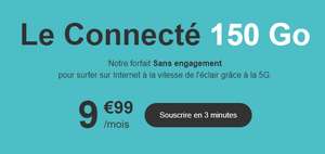Forfait mobile 5G Coriolis, Appels/SMS/MMS illimités + 150 Go DATA dont 11 Go en Europe/DOM (Sans engagement)