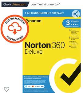 Licence de 12 Mois pour Norton 360 Deluxe 2023 - 3 Appareils, Secure VPN - Password Manager /PC/Mac/iOS/Android (Dématérialisé)