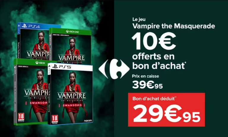 [Précommande] Vampire - The Masquerade Swansong sur PS5, PS4, Xbox Series S/X & Xbox One + 10€ en bon d'achat + Bonus (DLC)