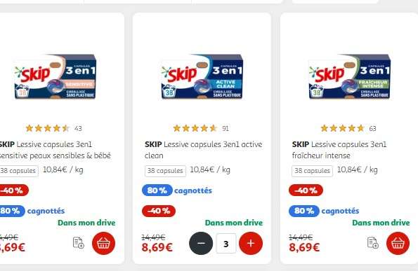 Paquet de lessive en capsules Ariel Pods+ Active - 38 doses, Différentes  variétés (via 14,95€ sur Carte Fidélité et ODR 8,54€) –