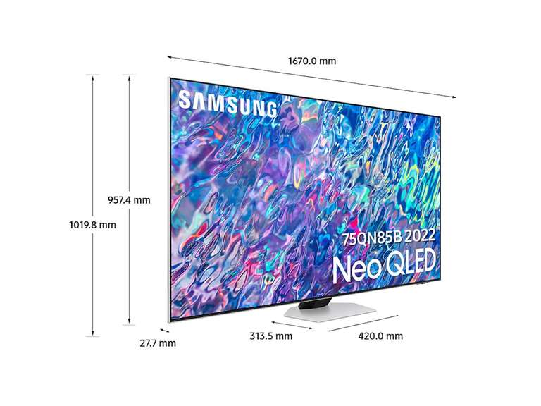 TV 75" Samsung Neo QLED 4K QE75QN85BATXXC + Barre de son SAMSUNG HW-S60B 2022 (via ODR 1000€)