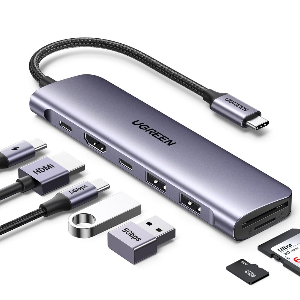 Hub USB C Ugreen Revodok 1071 - HDMI 4K, Lecteur de Carte (Vendeur tiers)