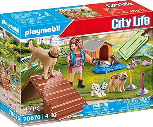 PLAYMOBIL 70676 Set cadeau Educatrice et chiens- City Life- La