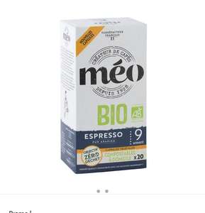 Café Meo bio compatible Nespresso intensité 9- la boîte de 20