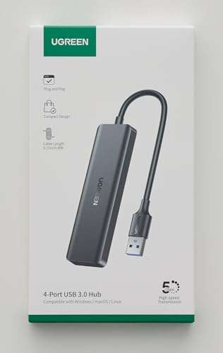 Hub USB 3.0 Ugreen 4 Ports Data, 5Gbps, 15cm - (Via coupon - vendeur tiers)