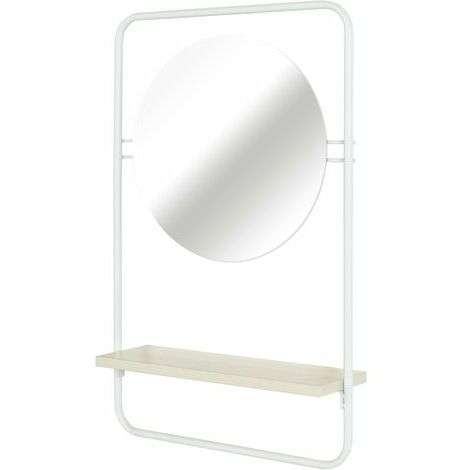 Sélection de meubles en promotion - Ex : Étagère murale de salle de bains tablette miroir, blanche, 41.3*12*64.2cm