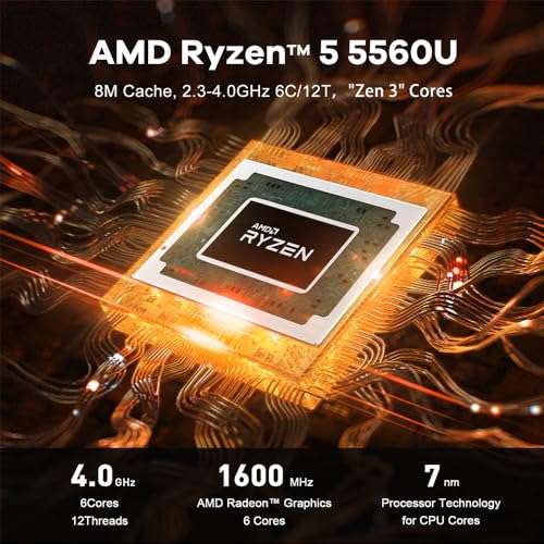 Mini PC Beelink SER5 - Ryzen 5 5560U (6C/12T jusqu'à 4.0Ghz), 16Go RAM , 500Go SSD (Via coupon - Vendeur tiers)