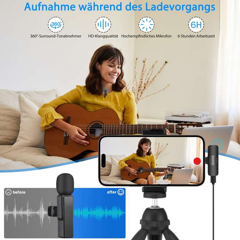 Mini microphone sans fil Homvos pour enregistrement vidéo iPhone/iPad (Vendeur Tiers - Via Coupon)