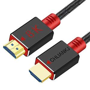 Câble HDMI 2.1 Chliankj - 8K UHD, 120 Hz, 1 m à 1.87€ ou 3 m à 3.98€ (vendeur tiers)