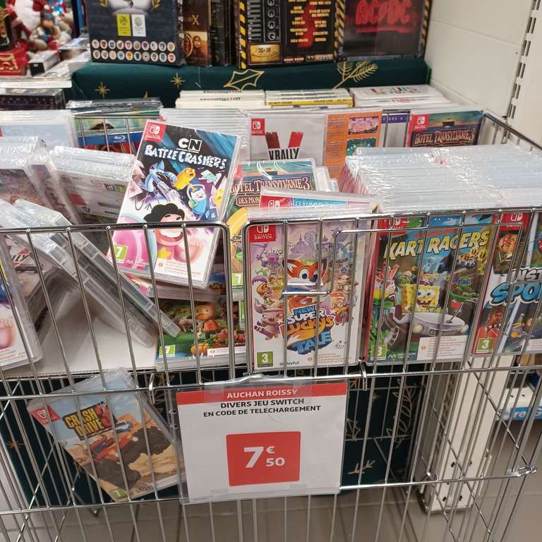 Selection de jeux Nintendo Switch en promotion - Ex: Crash drive 3, Auchan Aeroville (95)