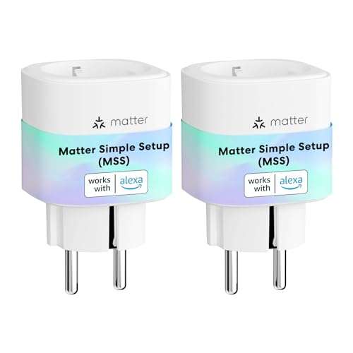 Lot de 2 prises connectées compatibles Matter Meross MSS315 - Consommation électrique, Type F, Compatible HomeKit/Google Home (Via coupon)