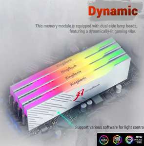 Kit mémoire Ram DDR5 KingBank 32 Go (2x16 Go) - 6400CL32 RGB XMP3/AMD EXPO