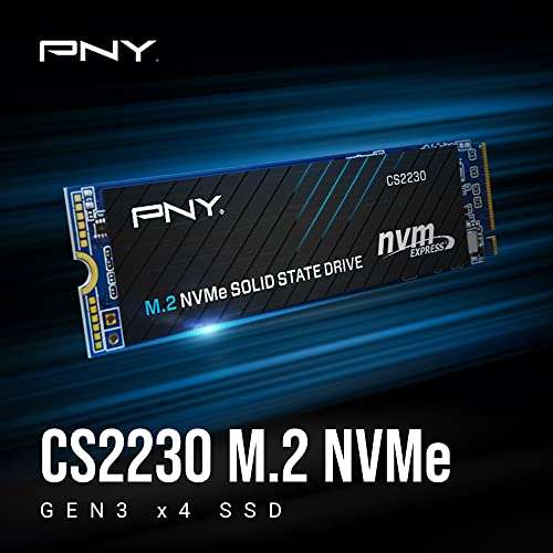 SSD interne M.2 NVMe PNY CS2230 - 500 Go, TLC 3D (Jusqu'à 3300-2500 Mo/s)