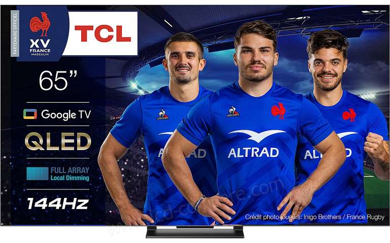 TV 65" TCL 65C749 - QLED, 4K UHD, 144Hz, HDR, Dolby Atmos, Google TV (via ODR de 100€)
