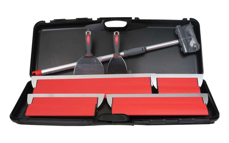 Kit Parfait Liss' spécial plaquiste: 4 lames + 2 couteaux + perche télescopique + valise de rangement (luniversdupeintre.com)