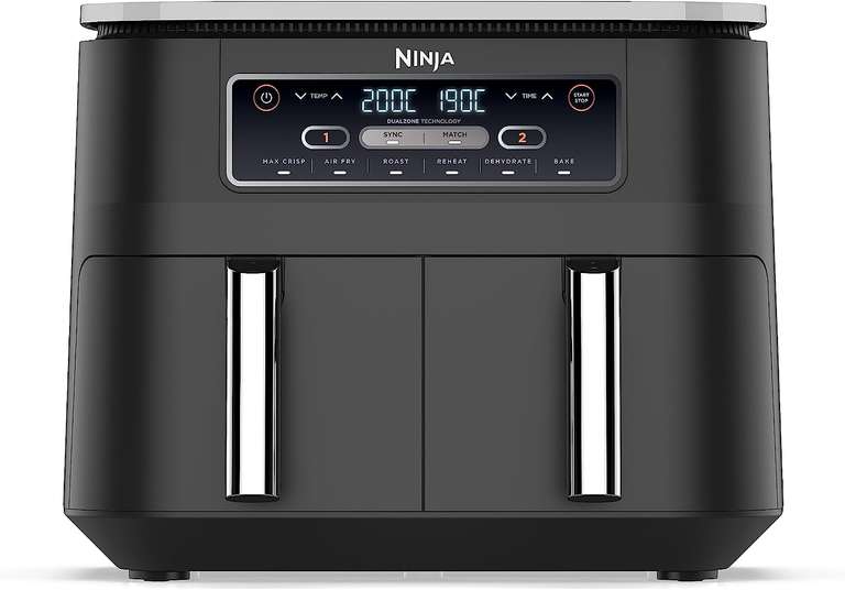 [Prime] Friteuse sans huile NinjaFoodi Air Fryer AF300EU - Double Compartiment, 7,6 l, Noir