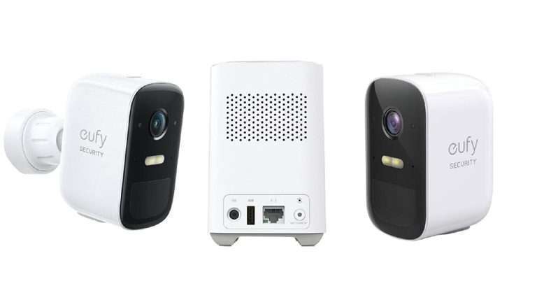 Kit Homebase 2 + 2 caméras surveillance Eufy Security Eufycam 2C Pro, 2K, WiFi exterieure, Autonomie 180jours (Vendeur Tiers)
