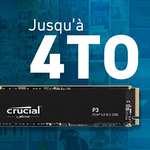 SSD interne M.2 NVMe PCIe 3.0 Crucial P3 CT2000P3SSD8 - 2 To, 3D NAND, Jusqu’à 3500 Mo/s