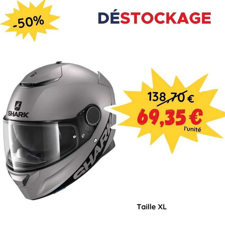 50% de réduction sur une sélection d'équipements moto de marque - Ex : Casque de moto noir mat RPHA 70 HJC - Taille M