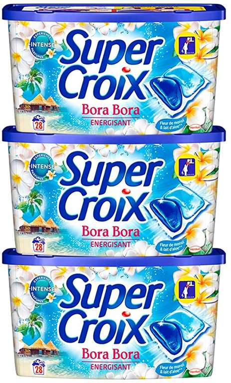 Lot de 3 boites de lessive Super Croix - 28 capsules - Différentes variétés (via 1,80€ ODR)