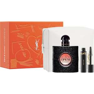 Coffret Fête Des Mères Eau De Parfum Black Opium 50ml + Mini Lash Clash et pochette Yves Saint Laurent