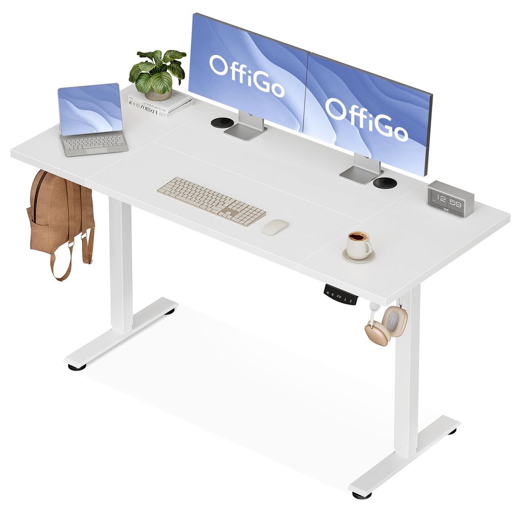 Bureau Assis Debout électrique OffiGo - 140 cm, Ergonomique, Table avec 3 Fonction Mémoire (Via Coupon - Vendeur Tiers)