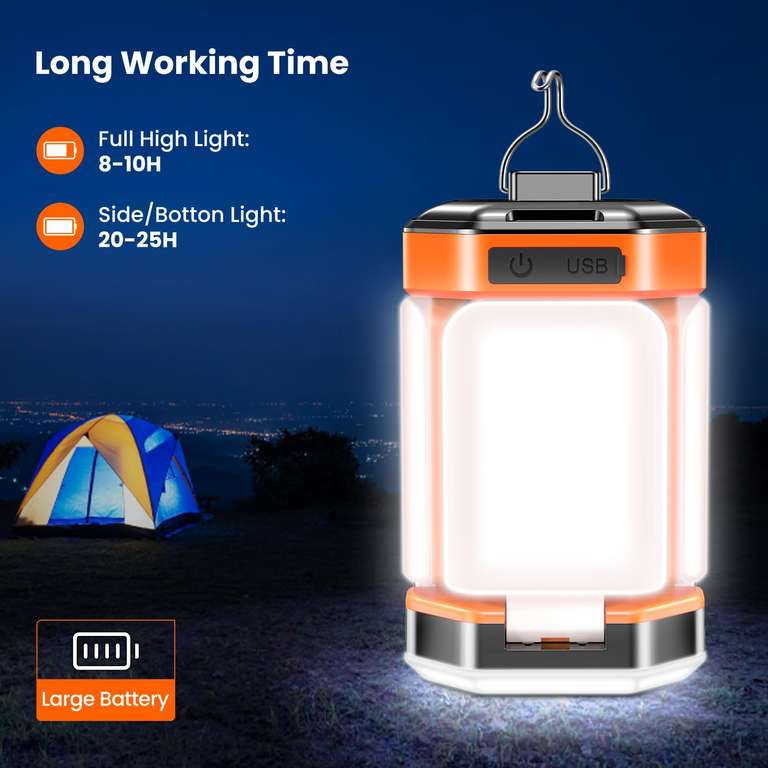 Lanterne Camping Rechargeable,Lampe Camping LED-3 Modes d'éclairage  Portable Lampe Tente pour Camping/Pêche/Coupure de Courant - Cdiscount Sport
