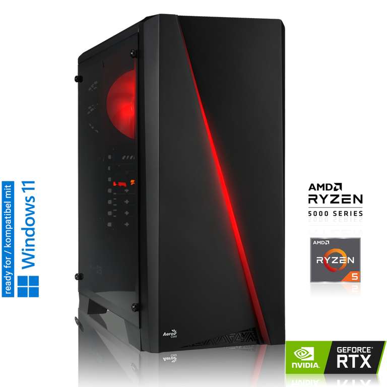 PC de Bureau AMD Ryzen 5 5500, 16 Go de RAM, RTX 3060 12 Go, SSD 500 Go M.2