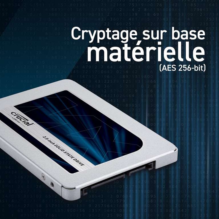 SSD interne 2.5" Crucial MX500 (CT250MX500SSD1) - 250 Go / 1To à 60,99€