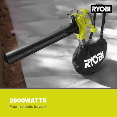 Souffleur Aspiro-Broyeur Ryobi - 345kmh / 2800 watts (filaire)