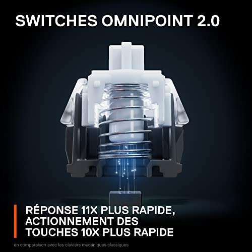 Clavier mécanique sans fil SteelSeries Apex Pro Mini Wireless - Switchs OmniPoint 2.0, Format 60%, QWERTZ