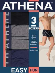 Paquet de 3 boxers Athena Coton Stretch Respirant pour Homme