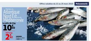 Colis de 4 kg de sardines pêchées en Atlantique Nord Est ou en Méditerranée