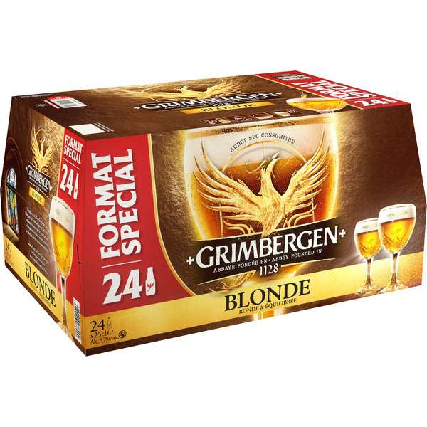 Pack de 24 bières Grimbergen blonde - 24 x 25cl