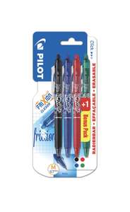 Lot de 4 stylos rollers effaçables assortis Pilot Frixion Clicker (via retrait magasin)