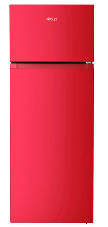 Réfrigérateur Aya AFD2103R - 2 portes, 209L, Rouge
